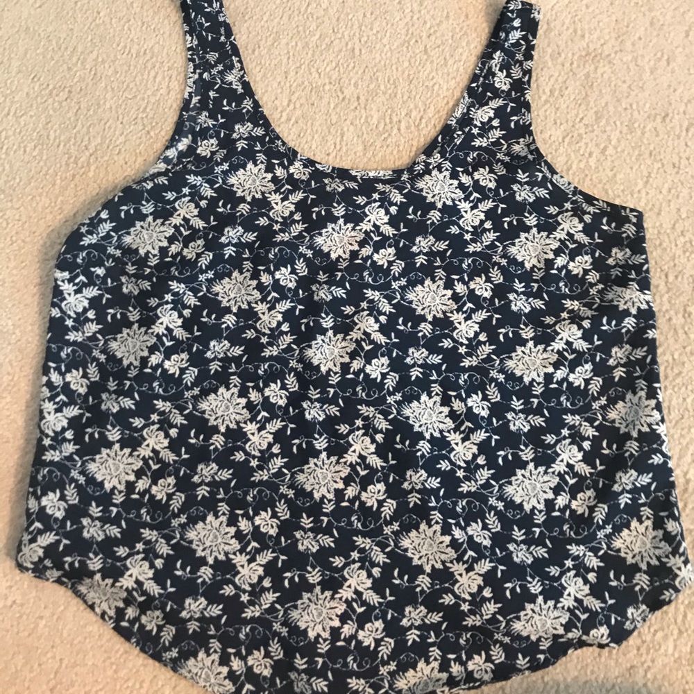 Blue & White Floral Tank
